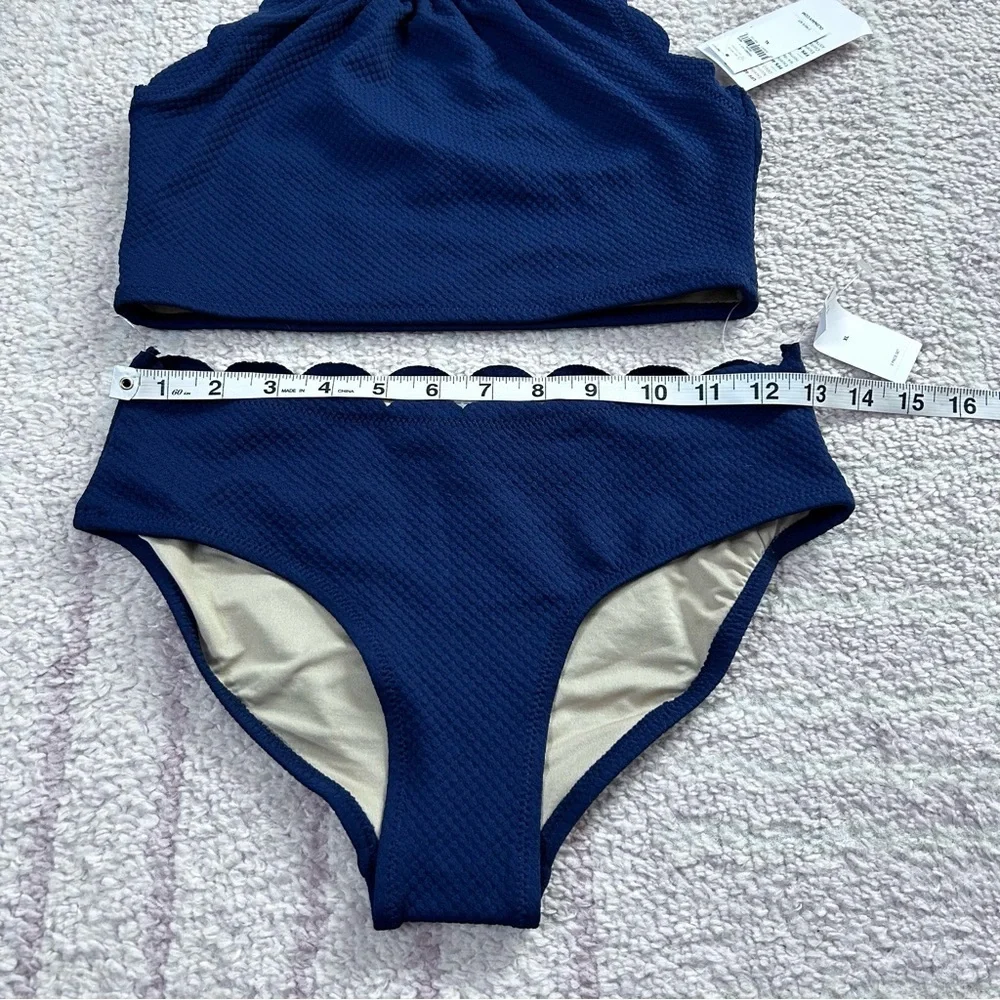 NWT Old Navy Scalloped Swim Bikini Set Navy Size XL‎ Summer Vacation Beach